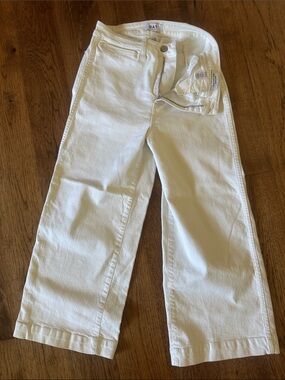 Oat New York Cream Cropped Wide-Leg Jeans
